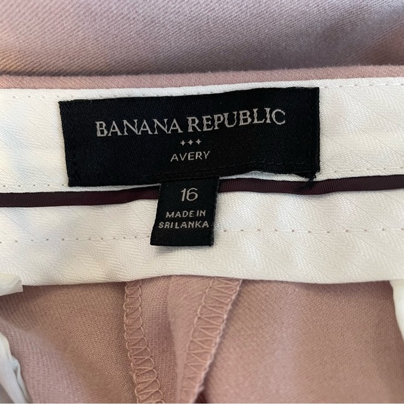 Banana Republic Avery Pants 16 Matching Belt Pale Pink Office Clean Girl Preppy - Picture 11 of 15